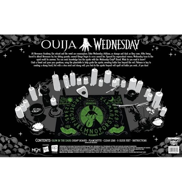Ouija x Wednesday Addams Spirit Board Game – NIB – Glow-in-the-Dark - Picture 3 of 5